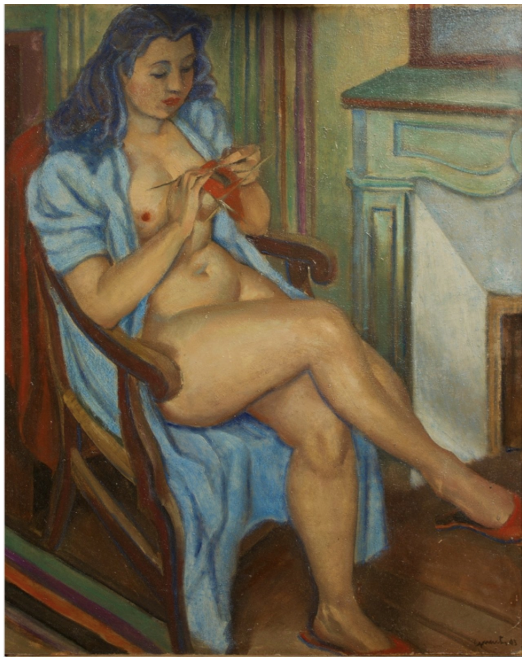 Jeune femme au tricot